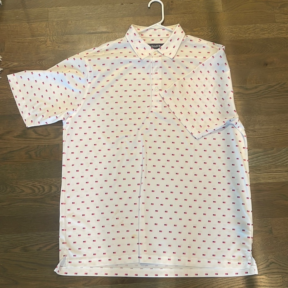 Donald Ross american flag golf polo size large